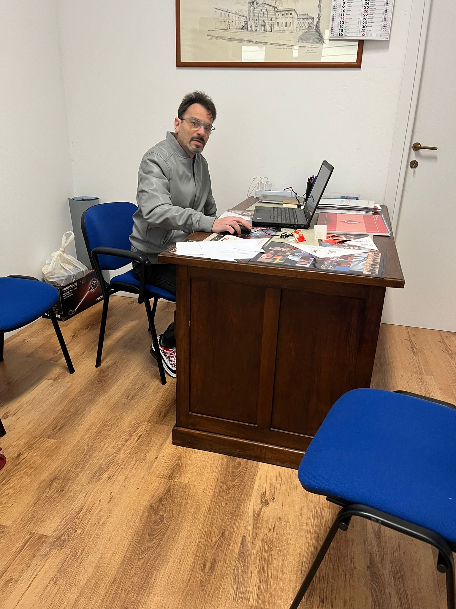 Andrea Grossi al lavoro